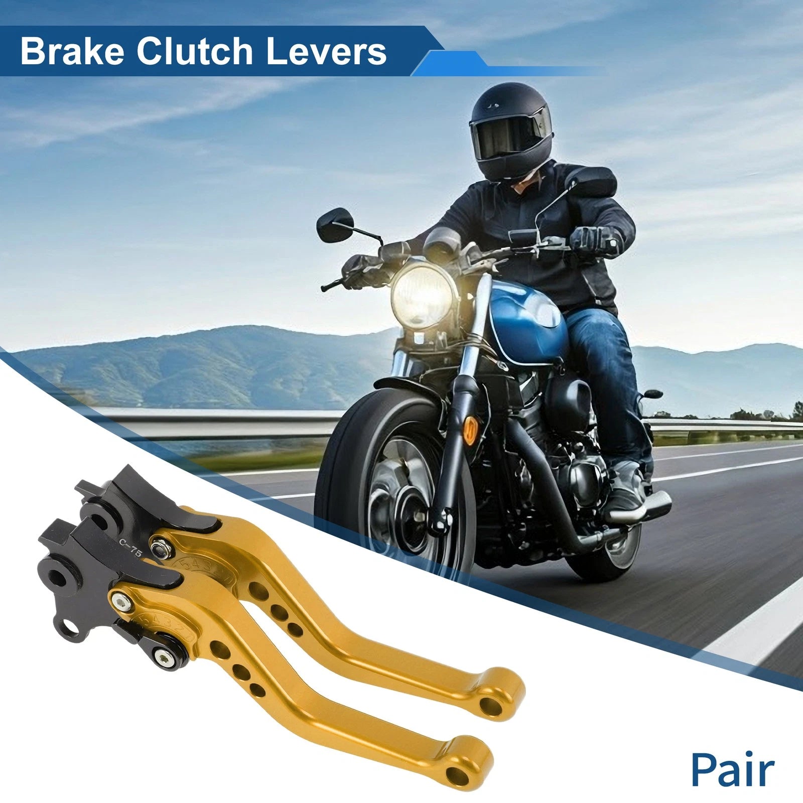 Adjustable Short Brake Clutch Levers for BMW R Nine T (2014–2016) Gold Pair
