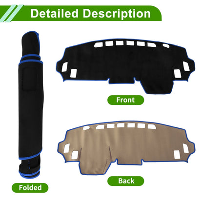Dashboard Cover for Mitsubishi Delica Mini B34A B35A B37A (Black Blue Flannel)