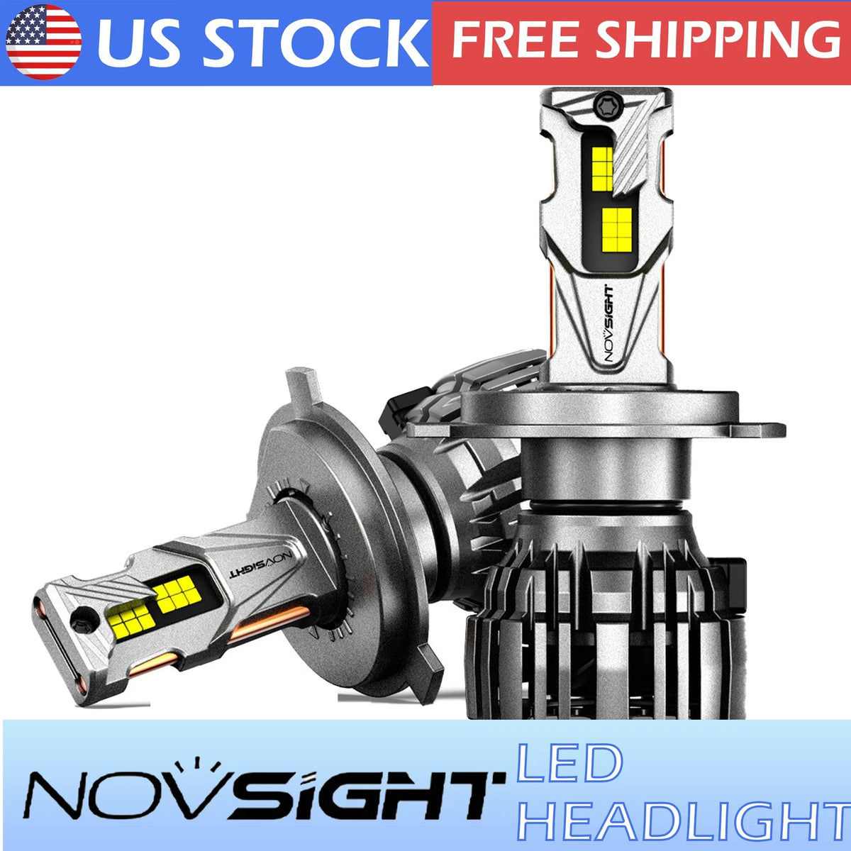 2X H4 LED Headlight Bulbs Kit 32000LM 6500K for NOVSIGHT (2010–2023)