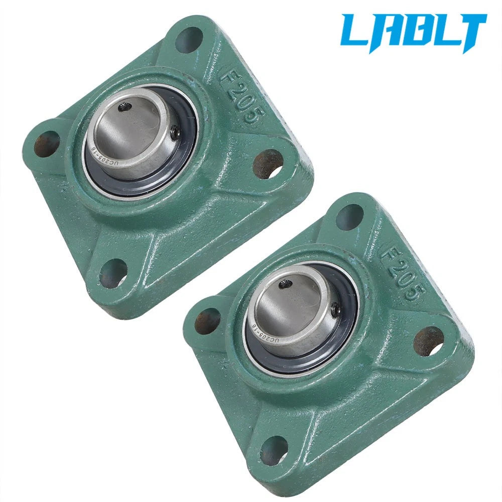 2X UCF205-16 Solid Base Pillow Block Flange Mounted Bearing for