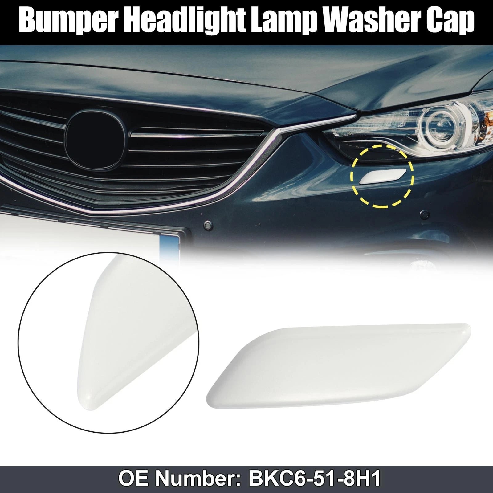 Left Headlight Washer Nozzle Cover Replacement for Mazda 3 Axela (2014–2016)