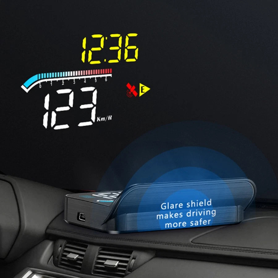 3.5" LED Head Up Display for Universal OBD2+GPS Vehicles (2010–2023)