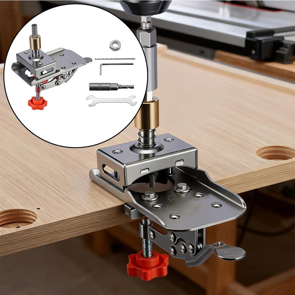 Quick Release Stainless Steel Hinge Hole Puncher with Rebound Feature