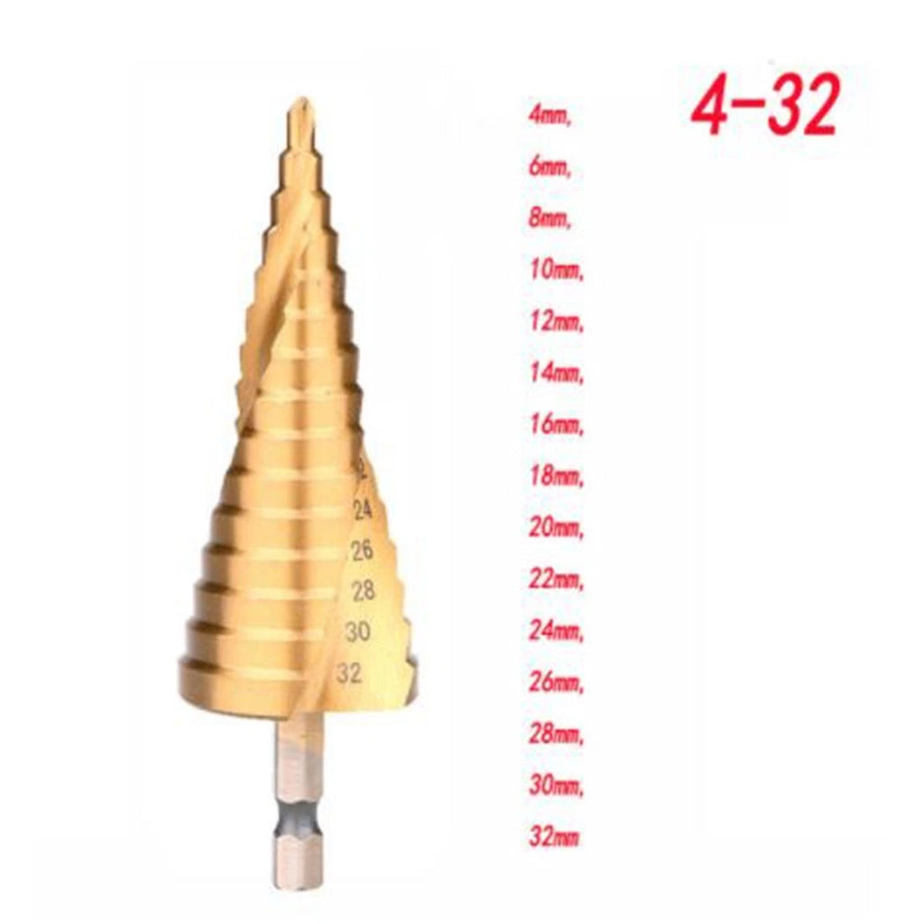 Step Drill Bits Set of 3 (4mm, 12mm, 20mm, 32mm) Hex Shank
