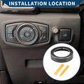 Headlight Switch Knob Cover Ring for Ford Mustang (2015–2020) Black