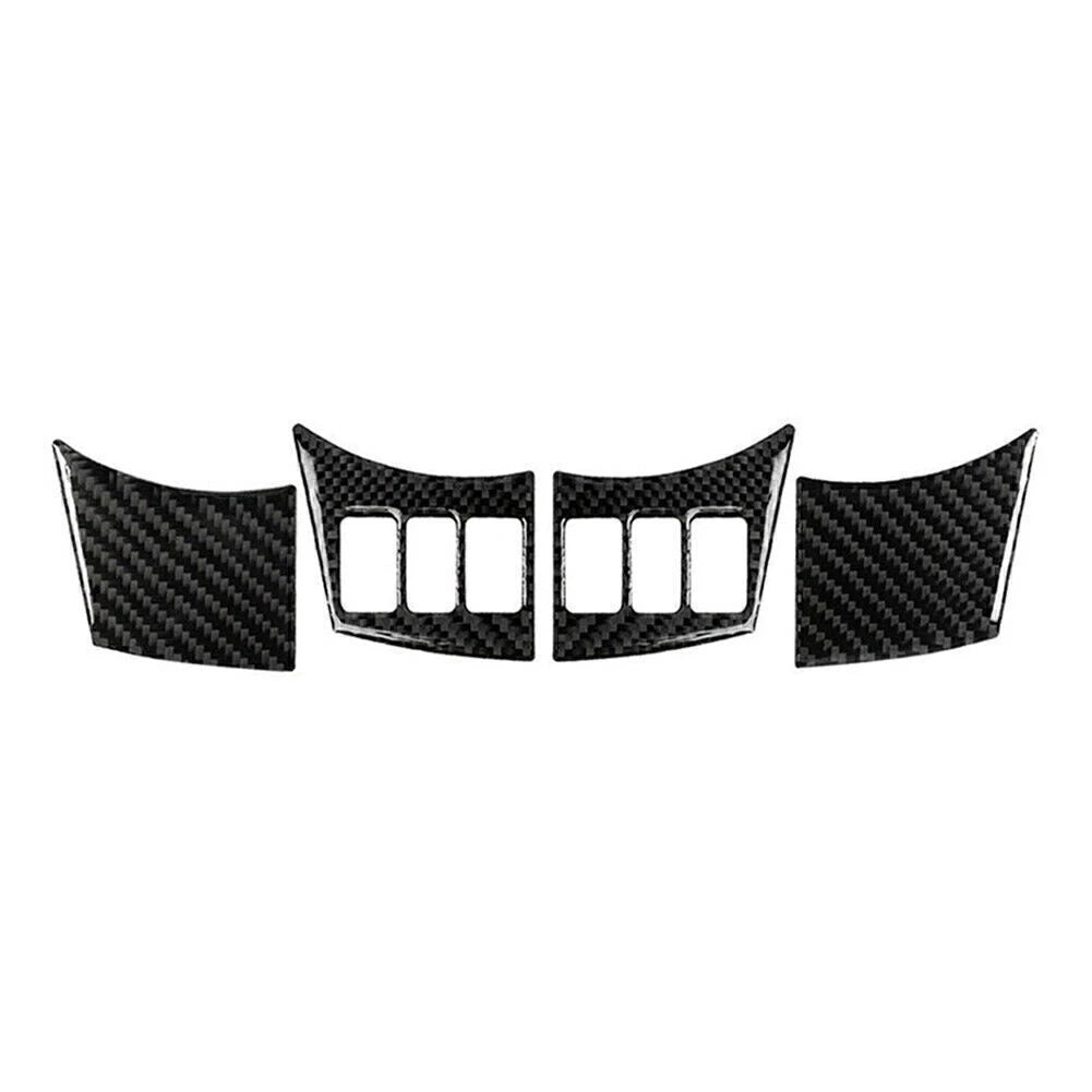 4Pcs Carbon Fiber Interior Steering Wheel Panel Cover for Nissan 350Z (2006–2009)