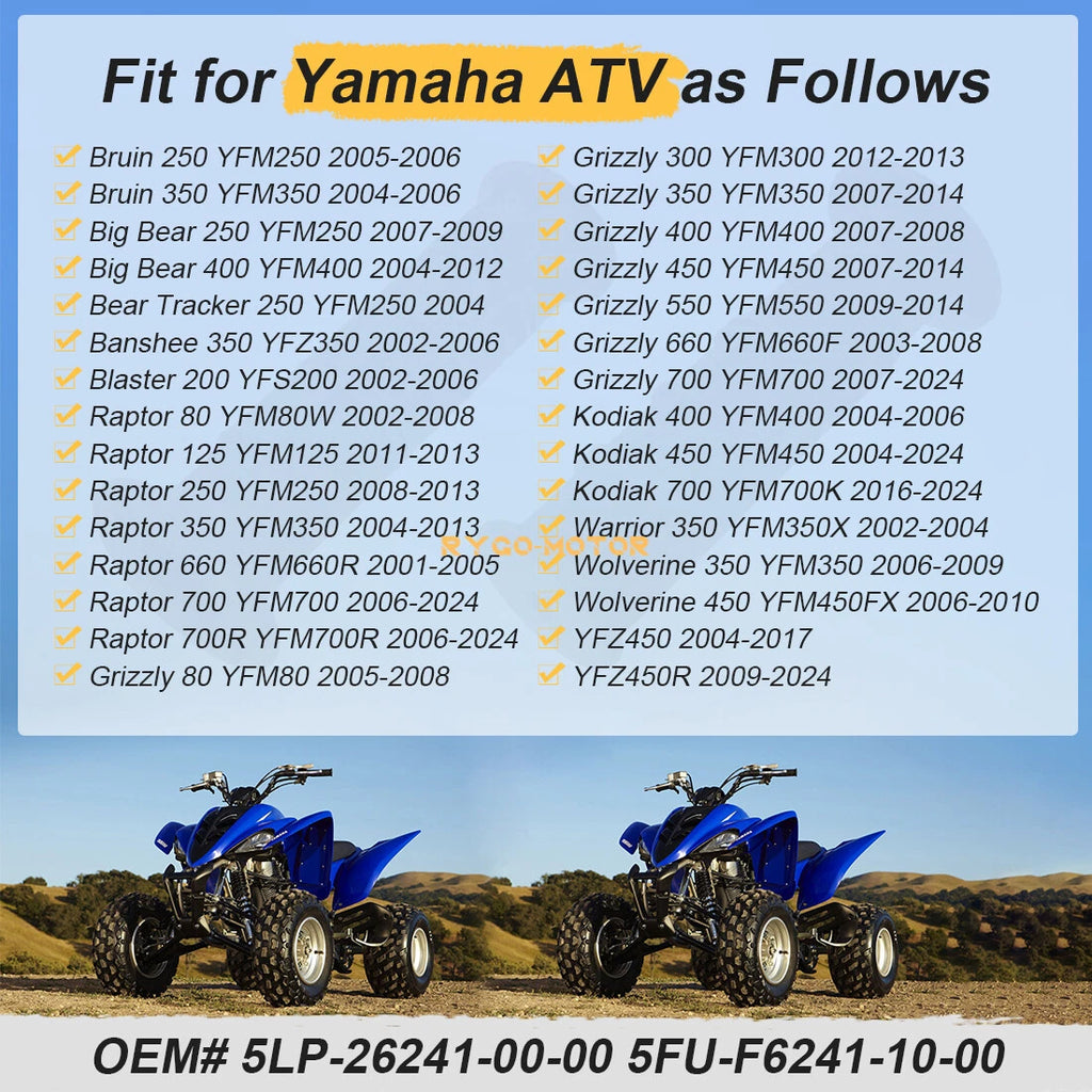 2 Handlebar Grips for Yamaha Warrior 350 YFM350X (2002–2004) 5LP-26241-00-00