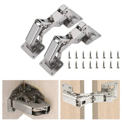 Set of 2 Heavy Duty Adjustable Concealed Hinges 175 Degree for Cabinet Doors