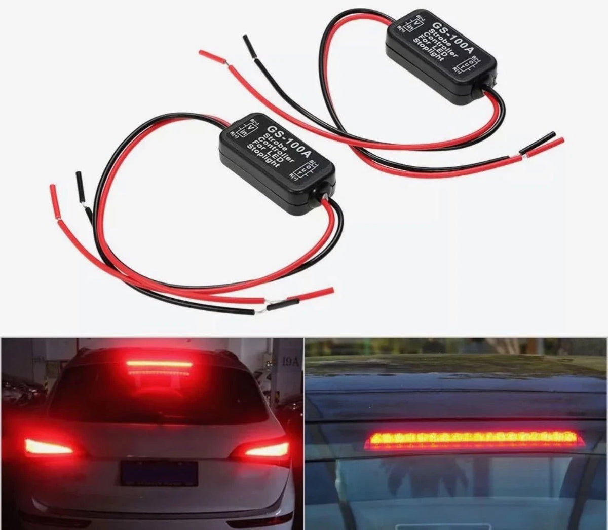 2X LED Brake Tail Stop Light Controller Module for Universal Vehicles (12V)