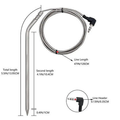 2Pcs Meat Temperature Probe Replace for Camp Chef Smoker Grill Barbecue Tool BBQ