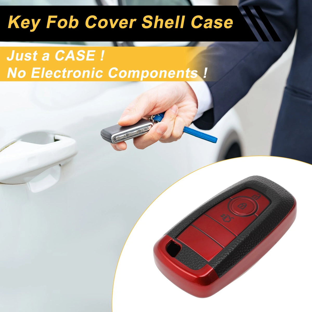 Red TPU Silicone Key Fob Shell Cover for Ford Mondeo