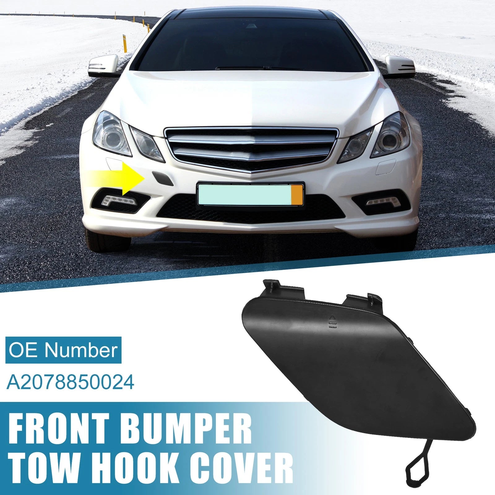 Front Right Bumper Tow Hook Cover Replacement for Mercedes-Benz E400 (2014–2016)