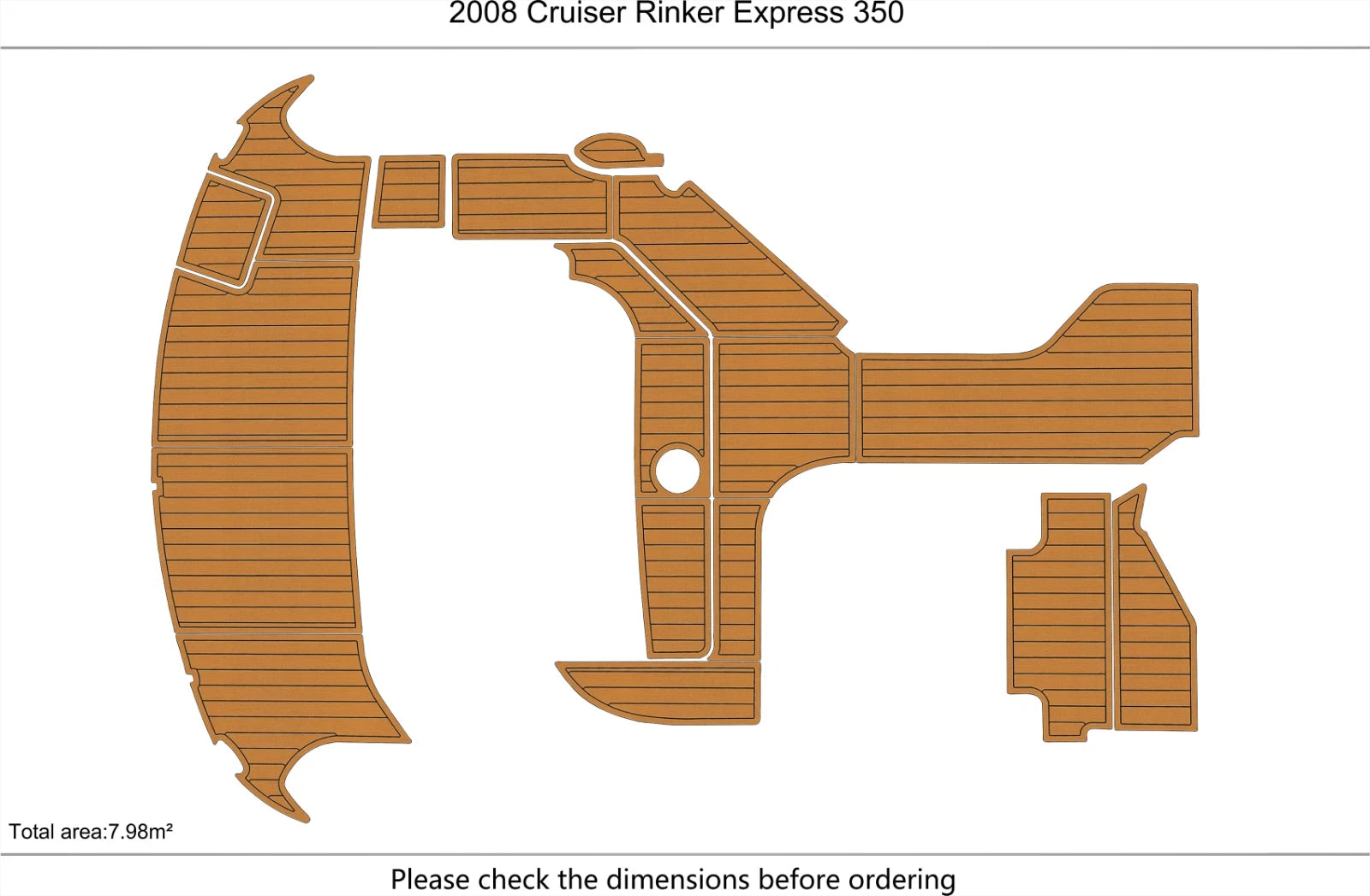 EVA Foam Teak Deck Floor for Rinker 350 Express Cruise (2007)