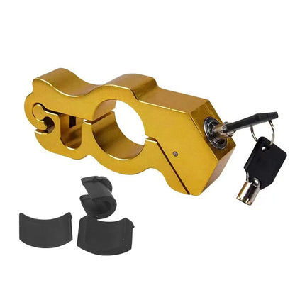 Motorcycle Handlebar Lock for Bike Scooter (Anti-Theft, Gold)