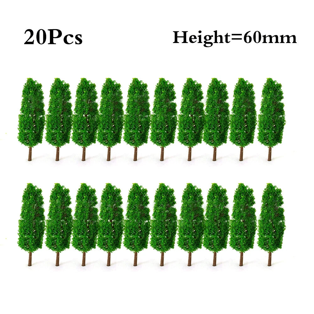 20Pcs 2.36" Model Trees for Diorama Miniature Scenery