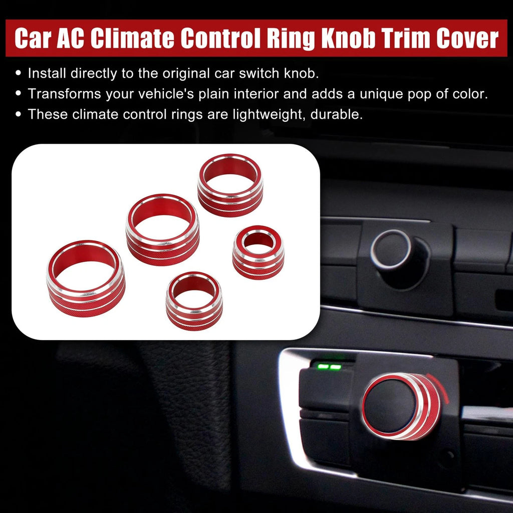 5pc AC Climate Control Knob Ring Trim Cover Replacement for Toyota Camry (2018–2020)