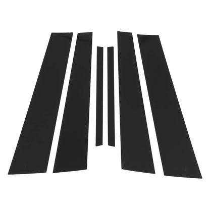 Set of 6 Door Pillar Window Trim for Acura TL (2004–2008) Black
