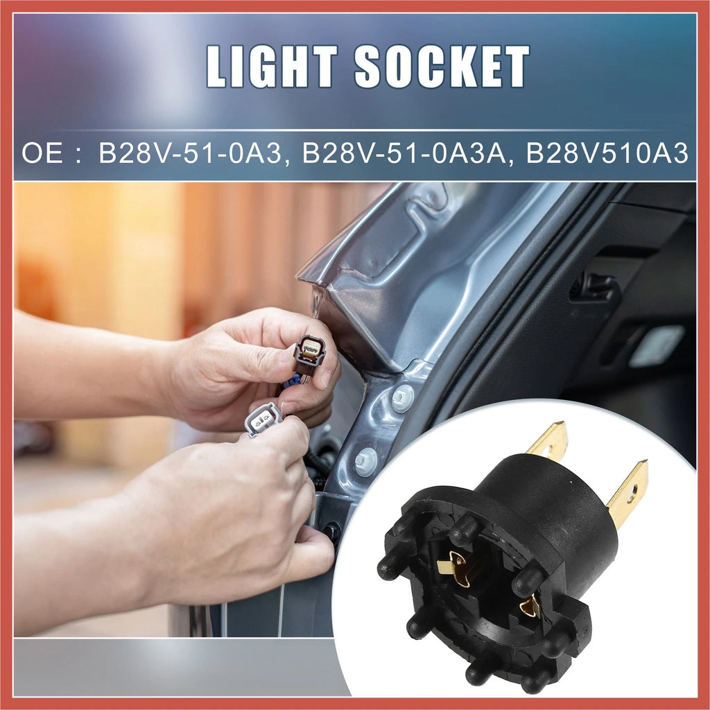 Set of 2 Headlight Bulb Socket Adapter B28V-51-0A3 for Mazda 3