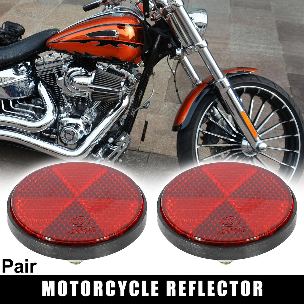 Warning Reflector Screw Mount Replacement for Motorcycle Bike M6x1.0 Red (Universal)