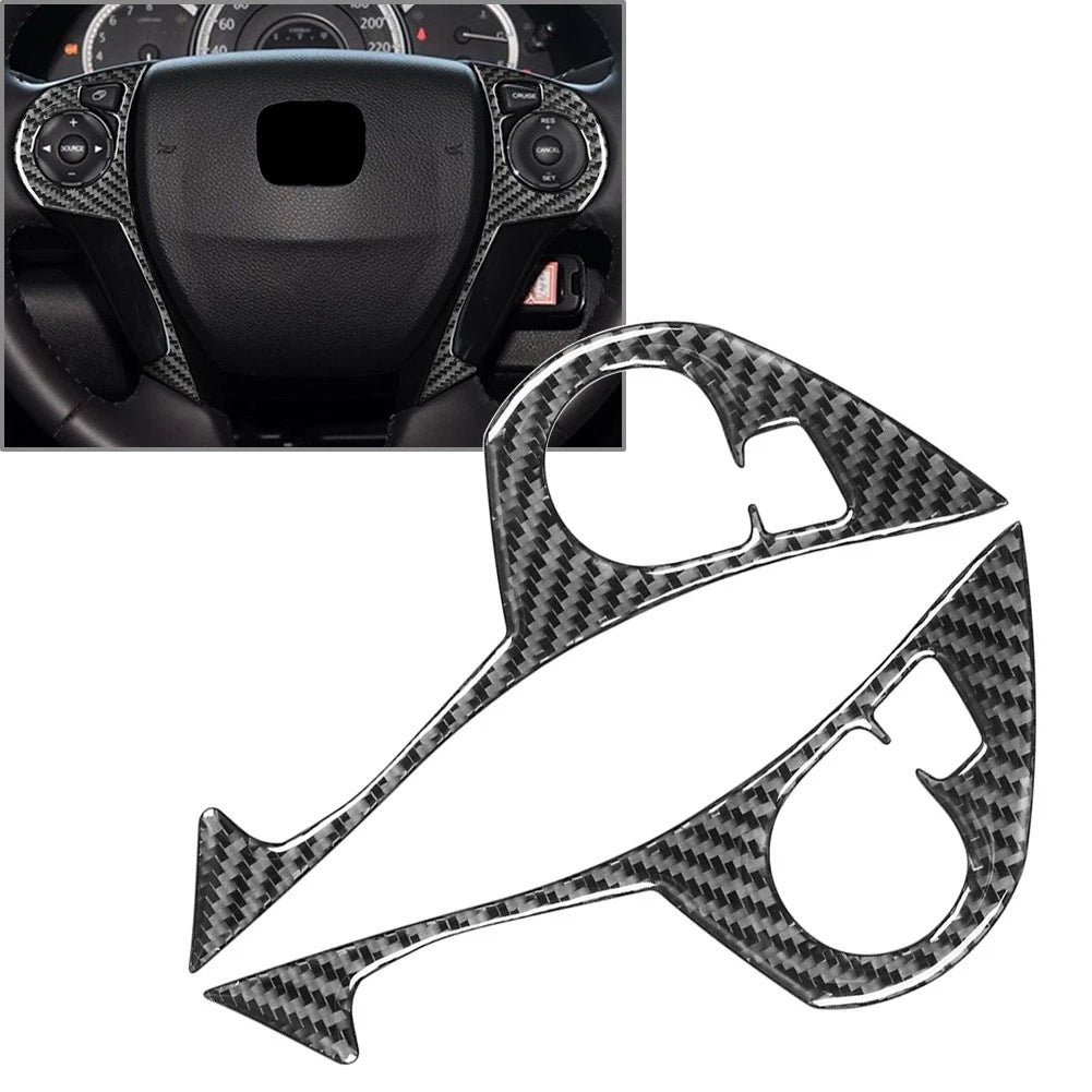 Carbon Fiber Steering Wheel Button Cover For Honda Accord 2013-2017
