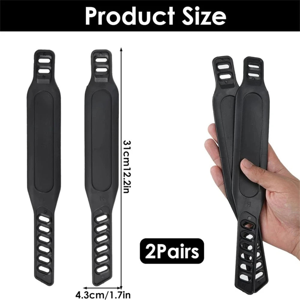 2 Pairs Adjustable Bicycle Pedal Straps for Exercise Bike