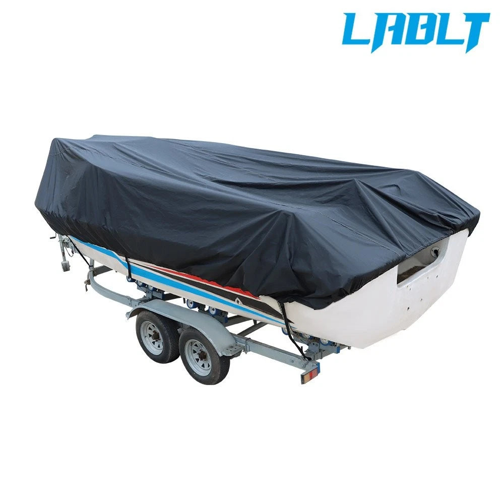 Boat Cover for V-Hull Runabouts (11-13ft) - Waterproof, Black