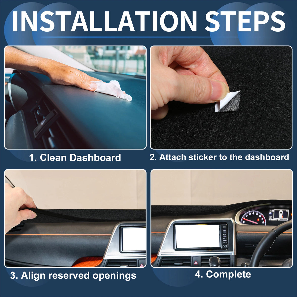 Dashboard Cover Mat for Lexus NX (2014–2021) Black Set of 1