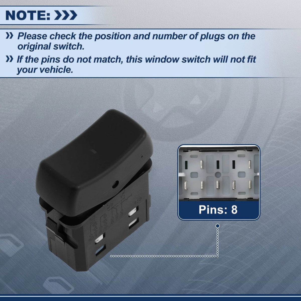 Power Window Switch for Scania 5 Series P & R Cabs (2004–2010) No. 1421833 Black