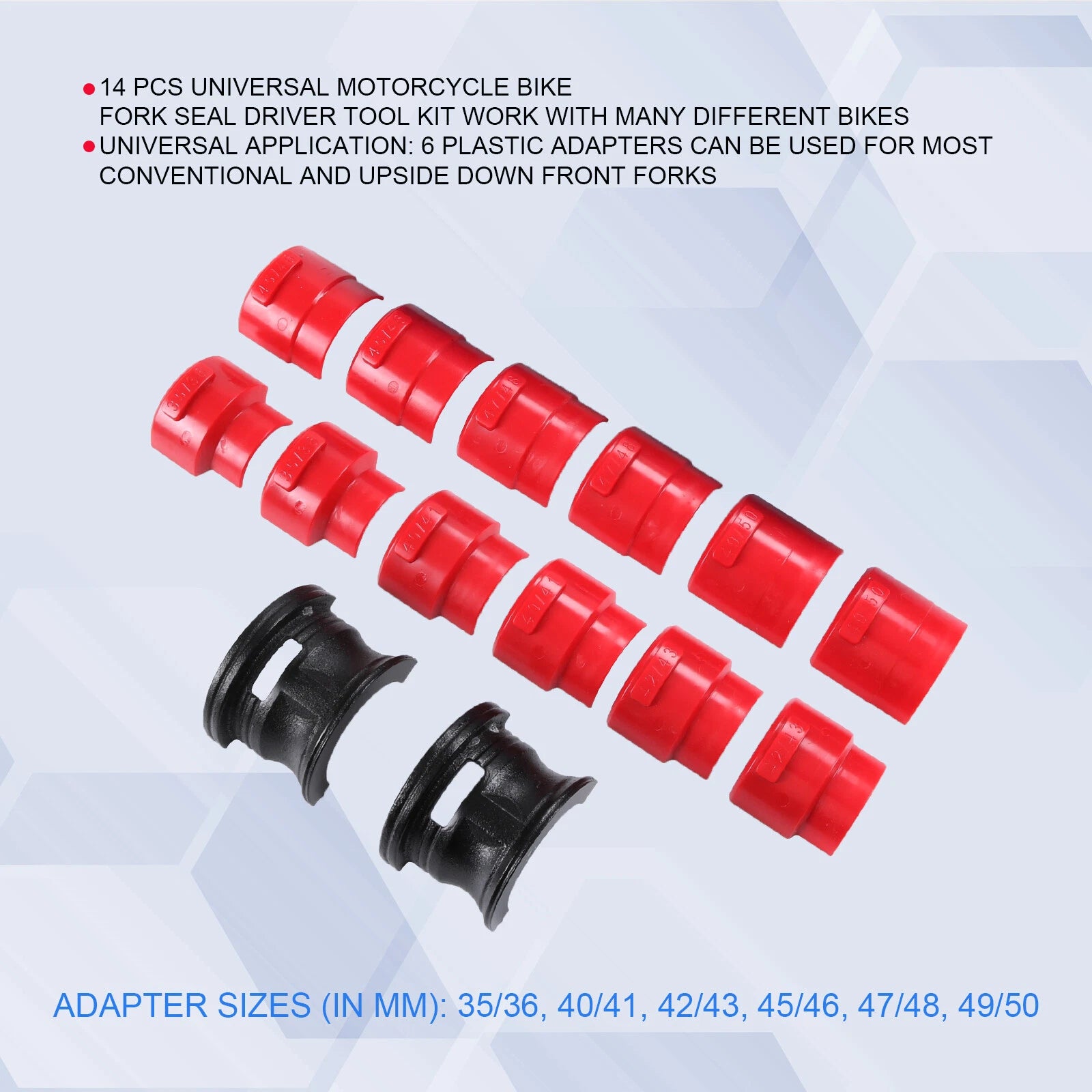 Fork Seal Driver Tool Kit for Motorcycle (35mm-50mm) Set