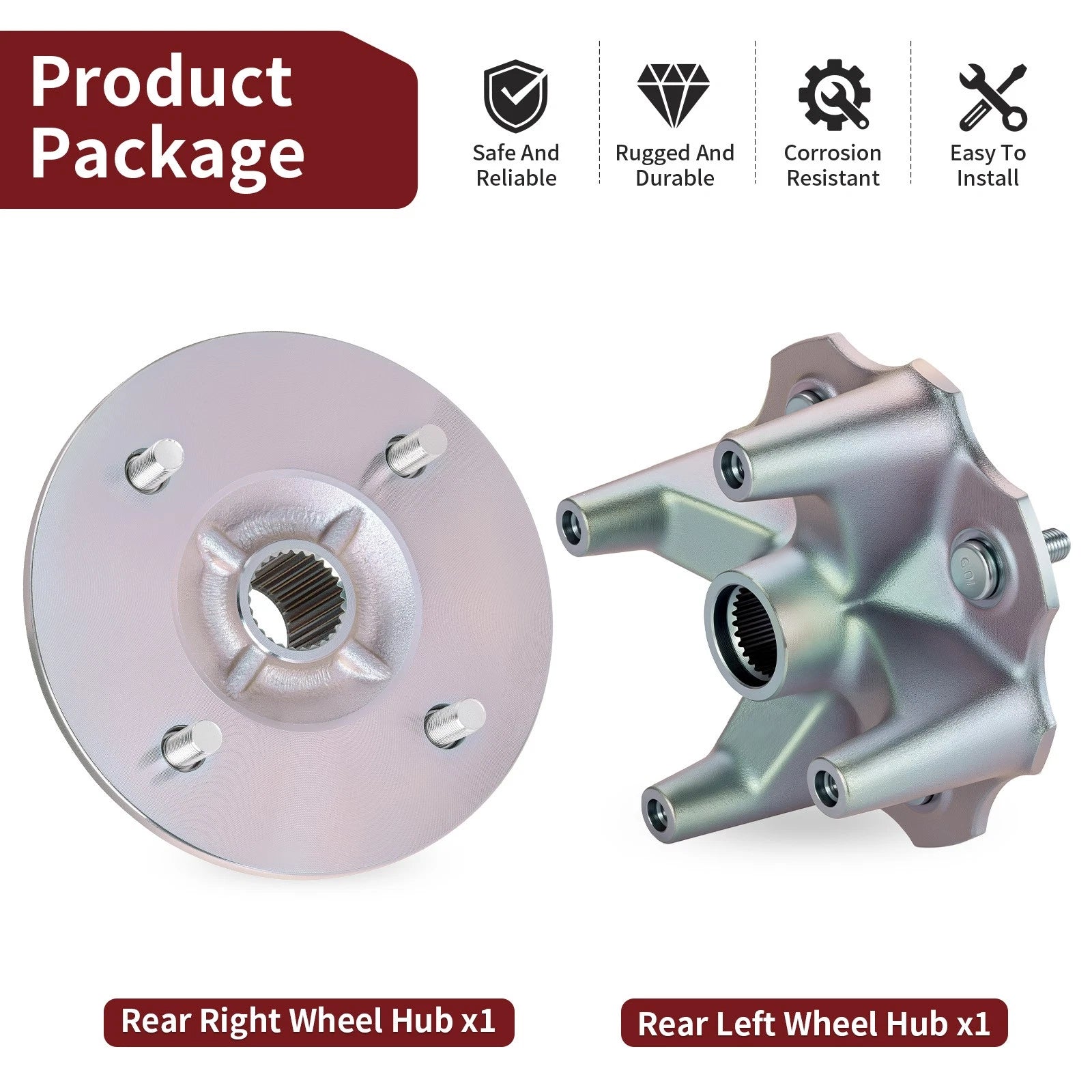 Rear Wheel Hubs for Yamaha Kodiak 400 450 (2005–2006) 1D9-F5311-01-00 1D9-F532E-01-00