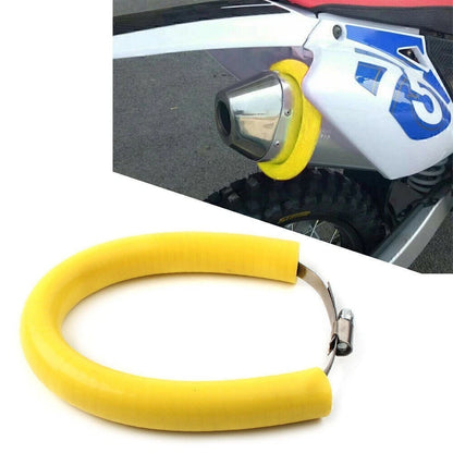 Universal Motorcycle Exhaust Pipe Heat Shield Crash Protector Cover Ring Yellow