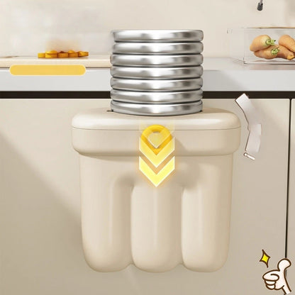 Space Saving Wall Mounted Trash Can with Lid for Kitchen Waste Disposal