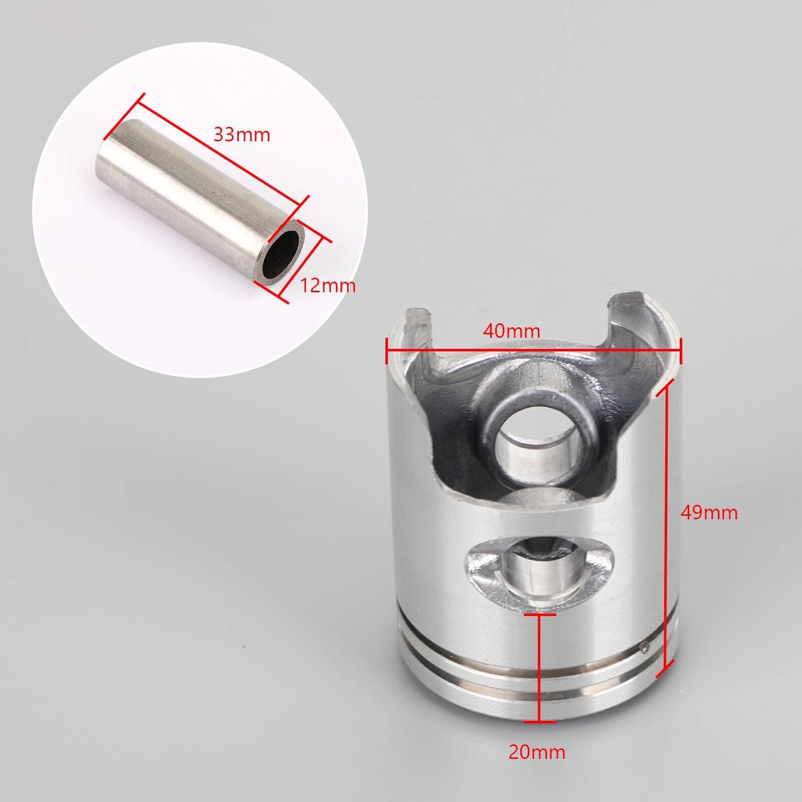 Piston Kit & Rings Set for Honda ZX 50, Live Dio, WW 50, Topic, NH 50 (UKT9)