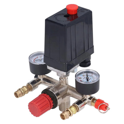 Adjustable Air Compressor Pressure Control Switch with Valve Gauges for