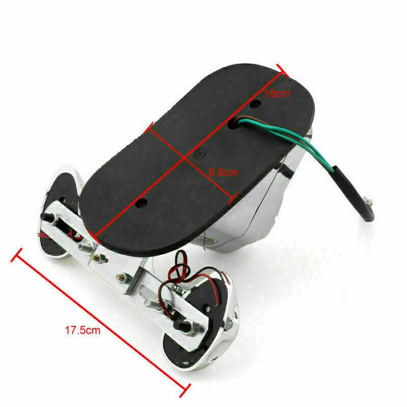 Chrome Motorcycle Skull Integrated Brake Stop Tail Turn Signal Light for T9