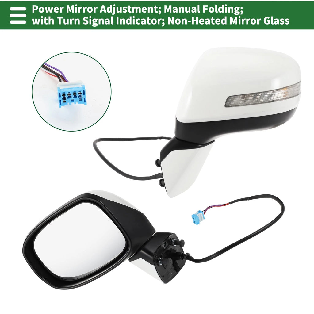 Left Side Door Mirror for Honda Civic (2012–2013) Manual Folding White