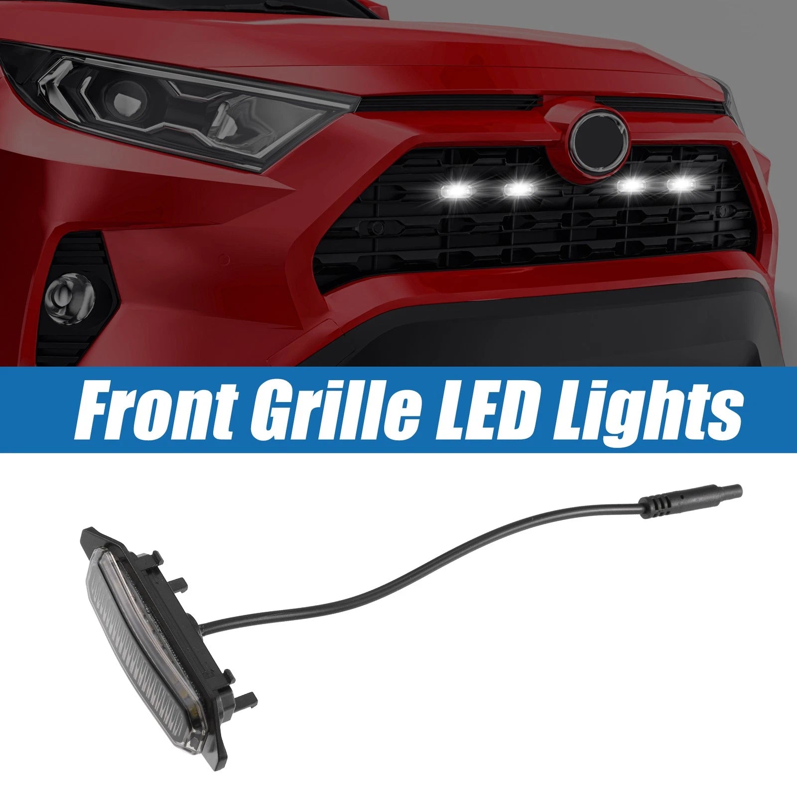 Front Grille LED Light Set for Toyota RAV4 (2019–2022) White LED Black