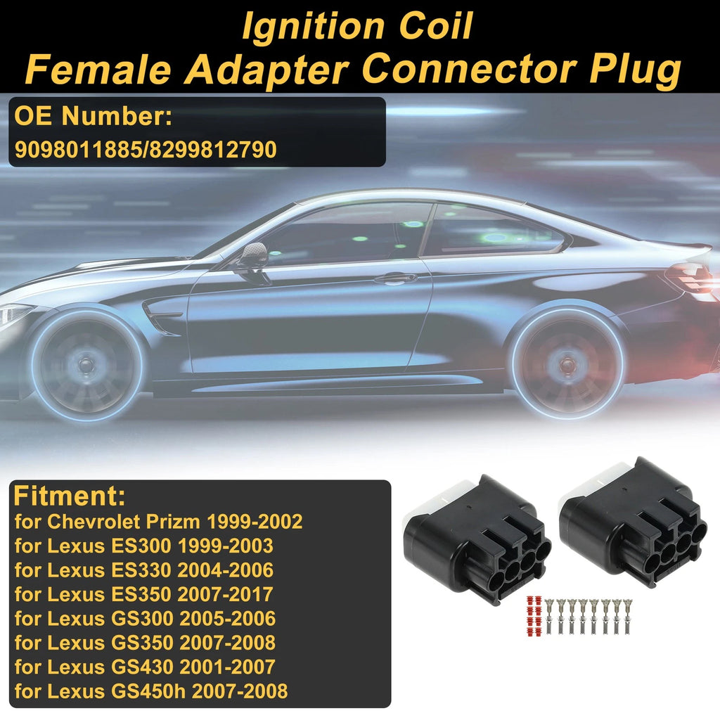 Ignition Coil Connector Plug 4 Pin Female Adapter for Chevrolet Prizm (1999–2002)