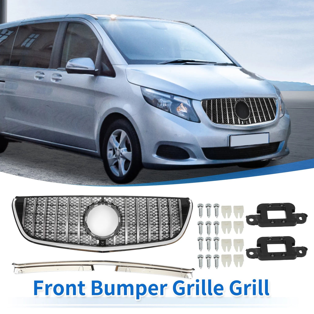 Front Upper Bumper Grille Grill Replacement for Mercedes-Benz V-Class W477 (2014–2019)