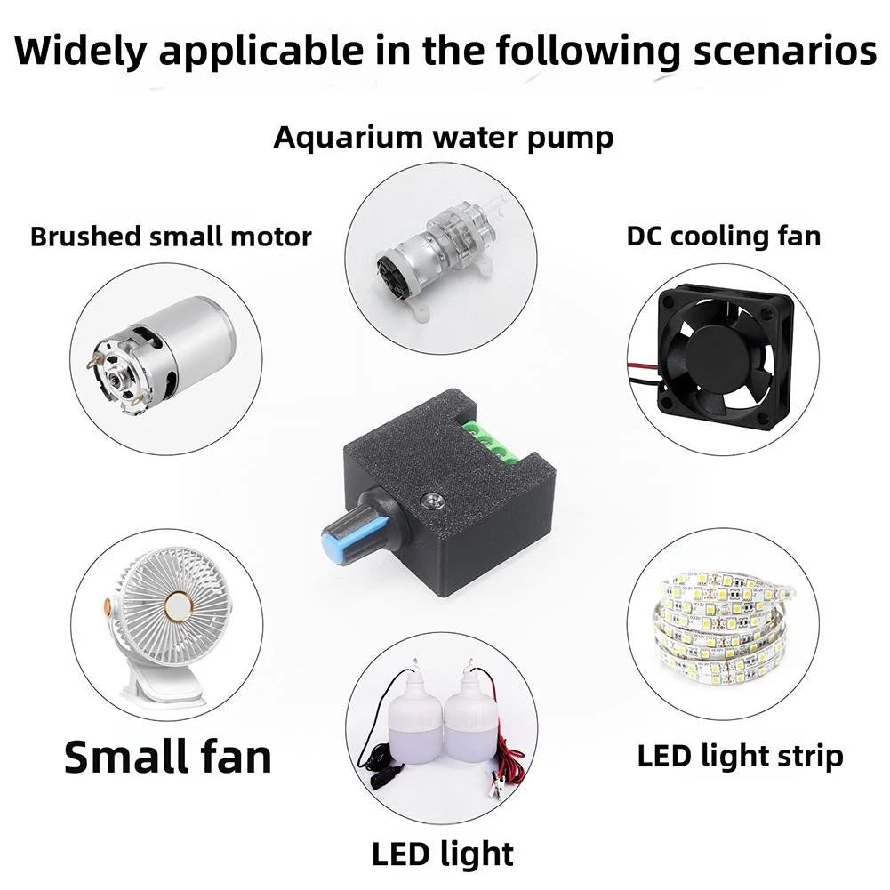 PWM Speed Controller for DC Motors for Fans LED Light Strips