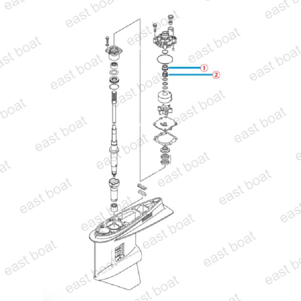 Space & Collar for Yamaha Outboard (61A-45538, 61A-45527)