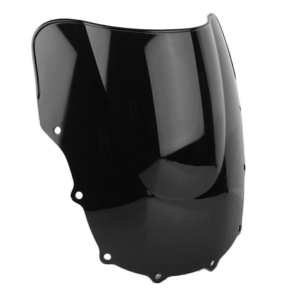 Black Double Bubble Windshield for Kawasaki ZZR400 ZZR600 (1993–2004)