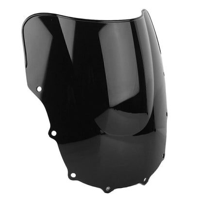Black Double Bubble Windshield for Kawasaki ZZR400 ZZR600 (1993–2004)