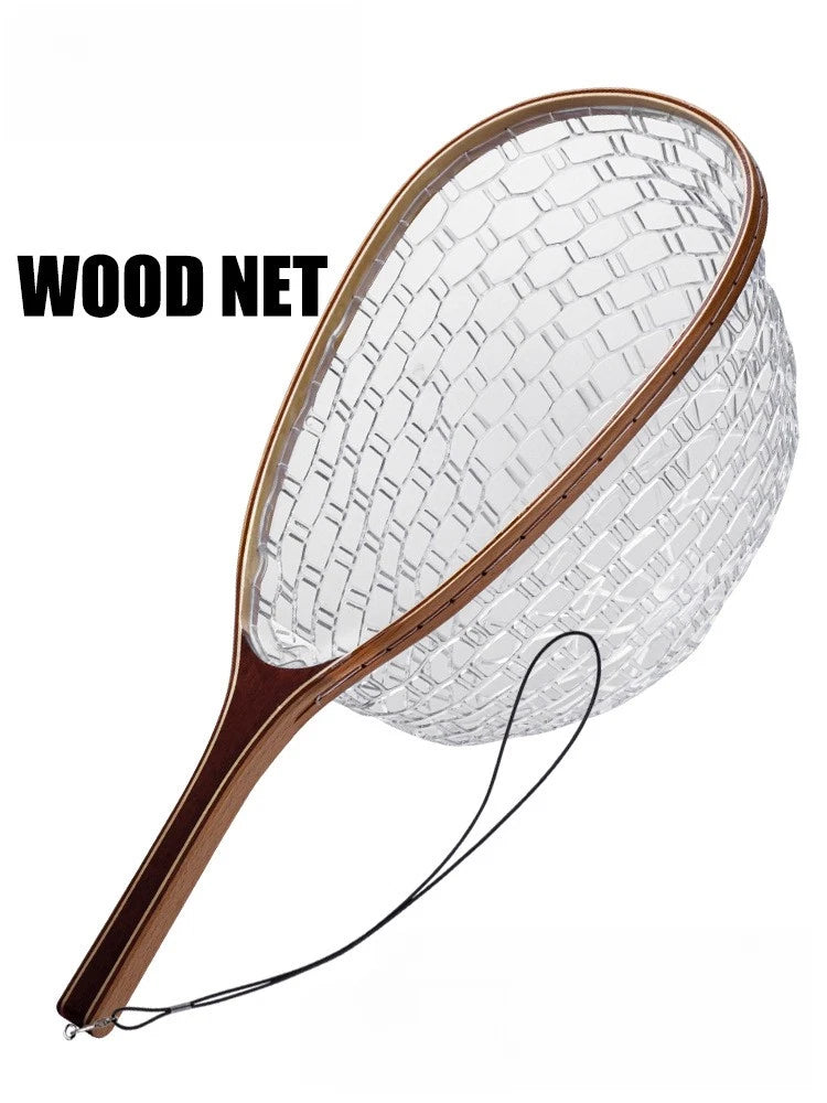 Soft Rubber Coated Mesh Landing Net for Fly Fishing