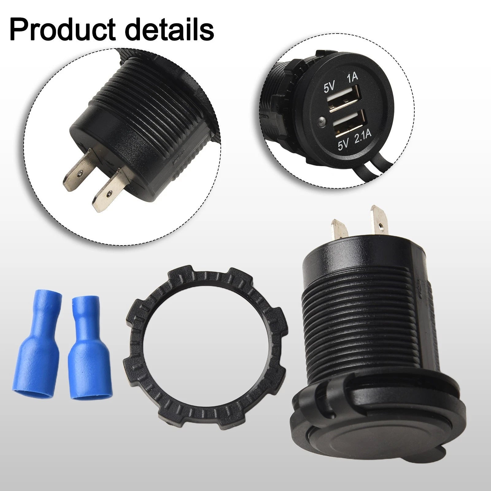 12V/24V USB Dual Power Socket for Tractor Car AUX (UK)