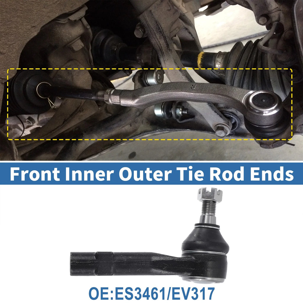 6pcs Tie Rod End Links Kit Front Inner Outer for Ford Ranger (2011–2023)