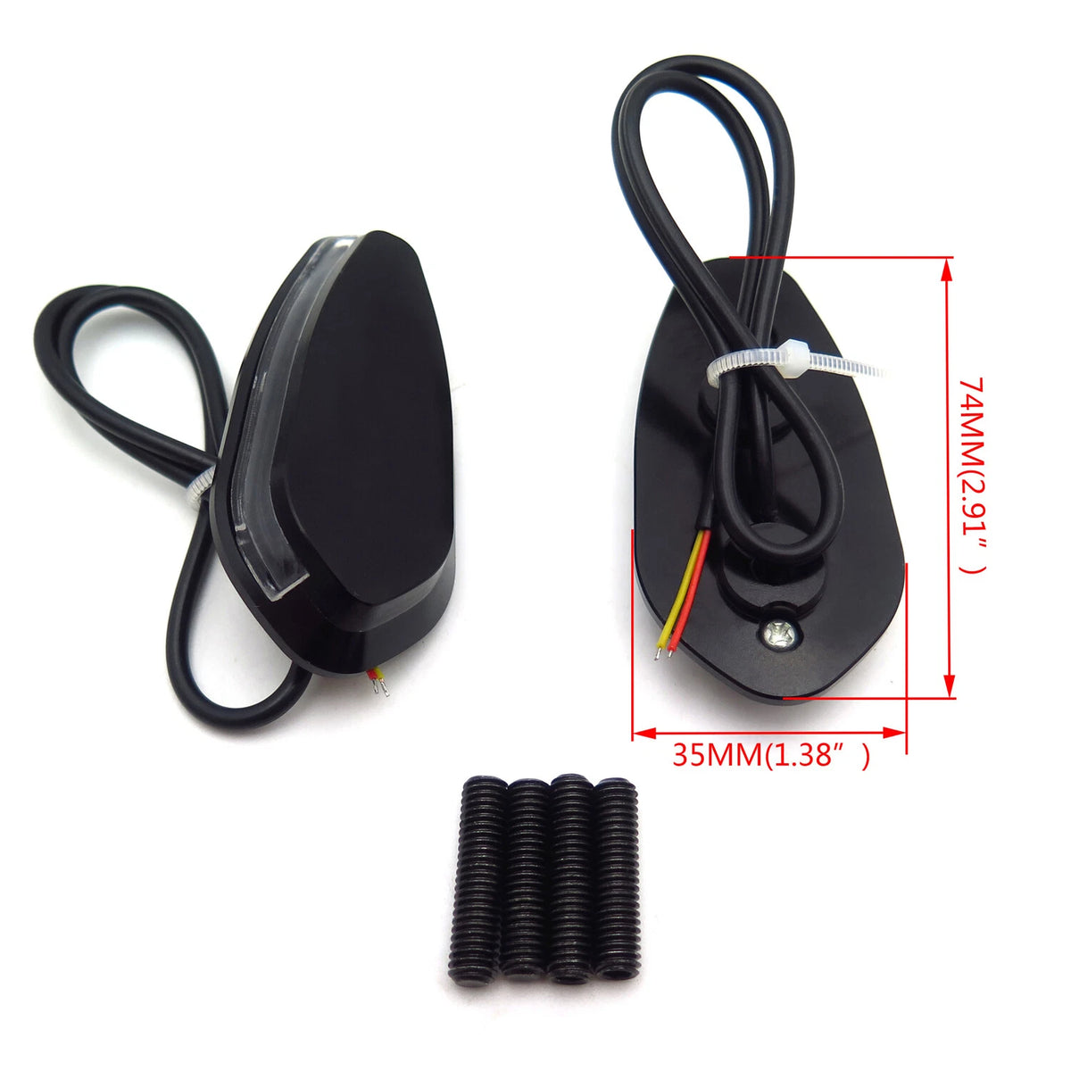 LED Signal Black Mirror Block Off Base Plates for Yamaha R1 (2000–2008)