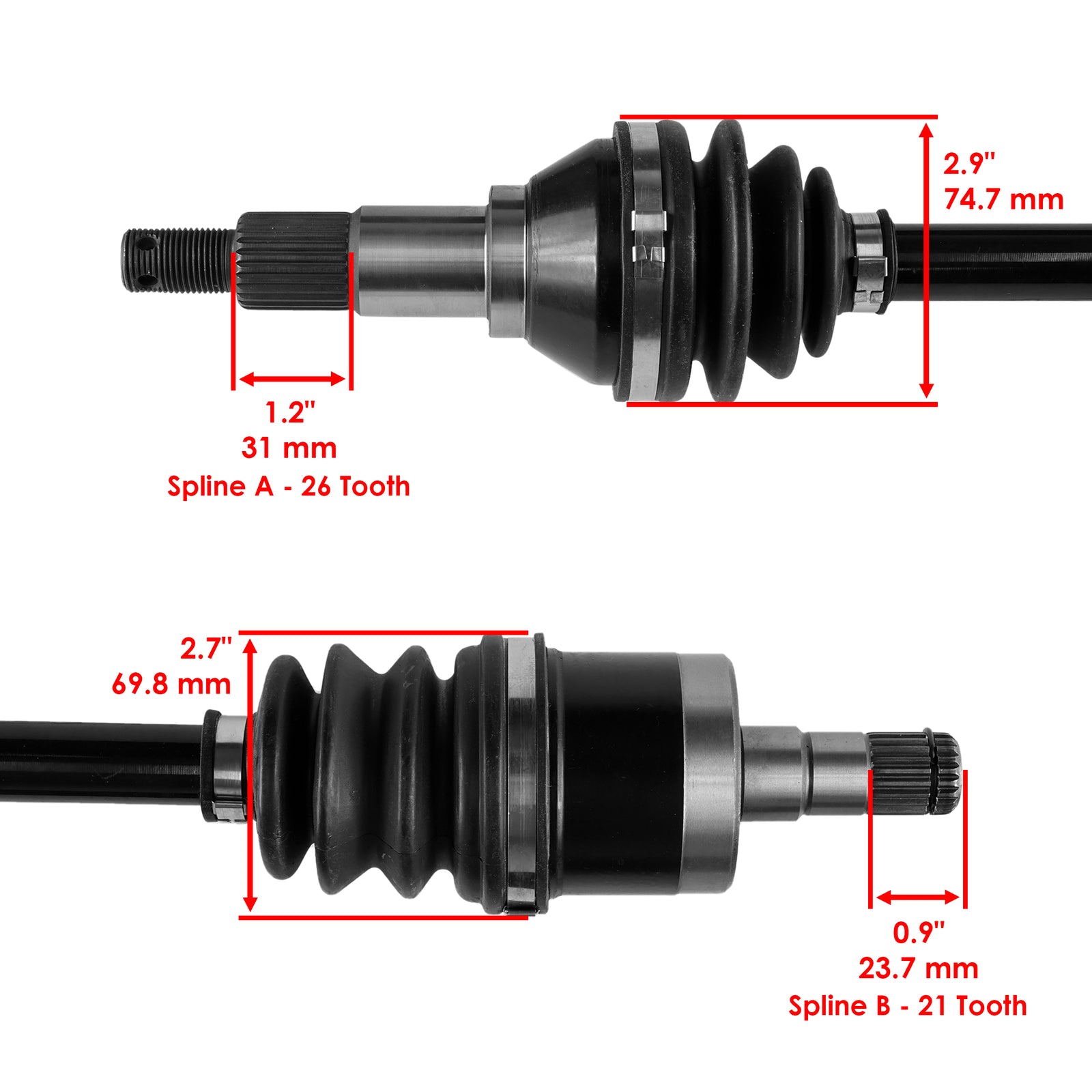Front and Rear CV Axle Replacement for Can-Am Outlander 570 2016–2019