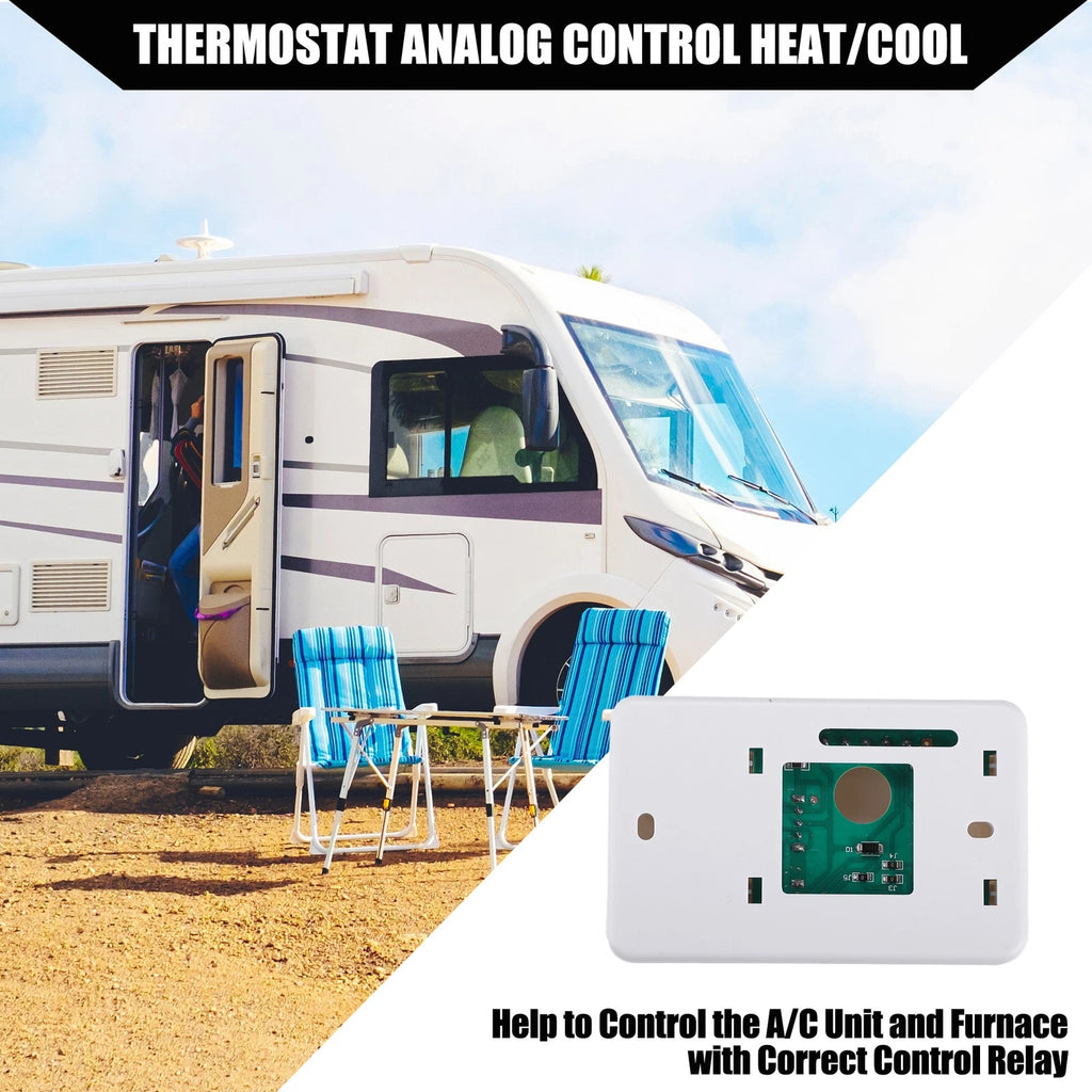 RV Analog Control Thermostat Kit for Campers (40-90°F)