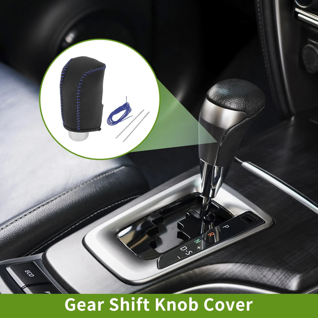 Gear Shift Knob Cover Pebbled Black for Mazda 3 (2014–2018) Faux Leather
